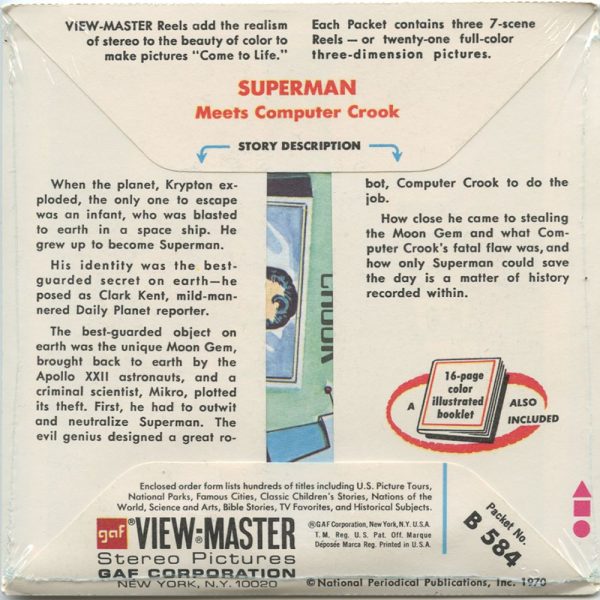 Superman - View-Master 3 Reel Packet - 1970s - vintage - (B584-G3Am) For Sale