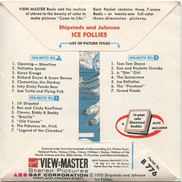 Shipstads & Johnson Ice Follies - View-Master 3 Reel Packet - 1970s - vintage - B776-G1A Online Sale