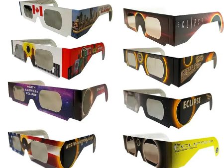 Souvenir Eclipse Glasses  Deluxe Assortment  - 8 pair - AAS & CE Approved - ISO Certified Safe for all solar eclipses - NEW Cheap