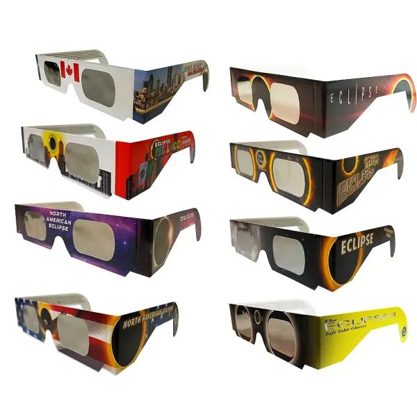 Souvenir Eclipse Glasses  Deluxe Assortment  - 8 pair - AAS & CE Approved - ISO Certified Safe for all solar eclipses - NEW Cheap