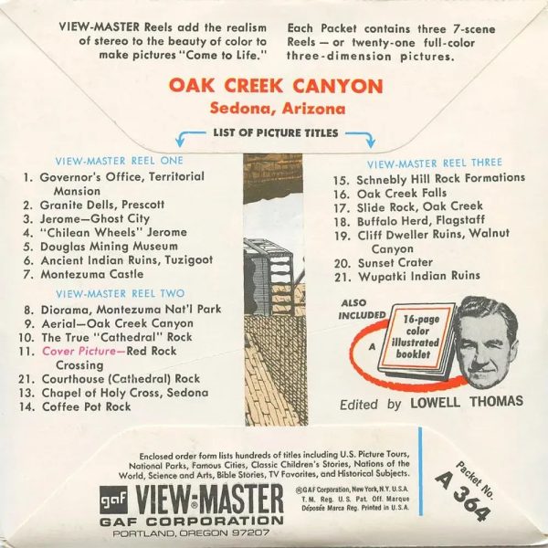 Oak Creek Canyon - View-Master 3 Reel Packet - 1969 - vintage - (zur Kleinsmiede) - (A364-G1B) Supply