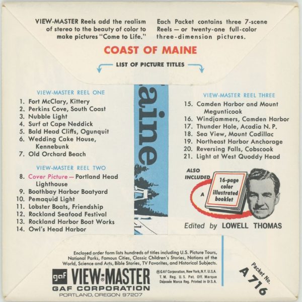 Coast of Maine - View-Master 3 Reel Packet - vintage - (A716-G1A) For Sale