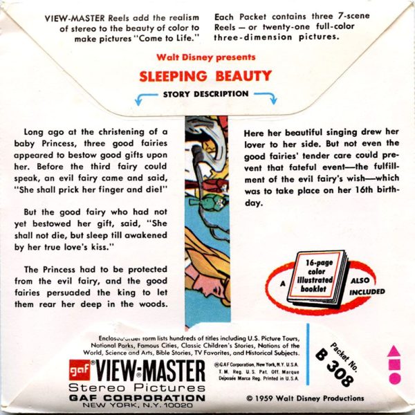 Sleeping Beauty - View-Master 3 Reel Packet - 1970s - Vintage - (zur Kleinsmiede) - (B308-G3A) Online Hot Sale