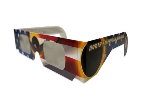 Souvenir Solar Eclipse Glasses - ISO Certified Safe - Cardboard ( Patriotic Eagle ) - NEW Online