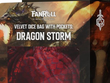 MDG Fanroll Velvet Dice Bag with Pockets - Dragon Storm For Cheap