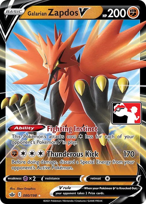 Galarian Zapdos V (080 198) [Prize Pack Series One] Online Hot Sale